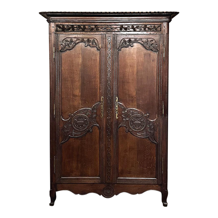An antique wooden wardrobe